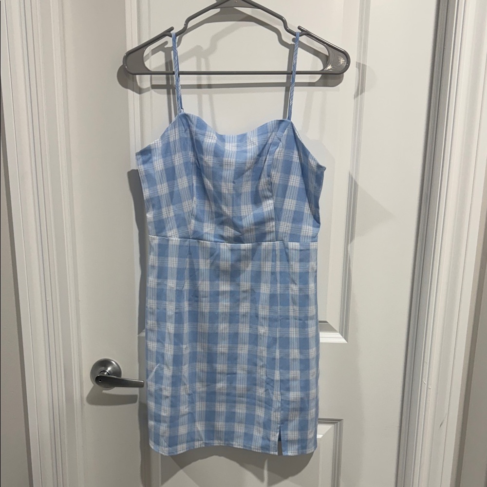 BP Blue Plaid Mini Dress